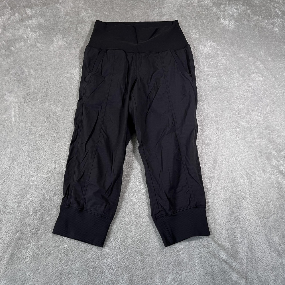 Lululemon Dance Studio Pants Womens 4 Black Crop Jogger High Rise Gym Athletic
